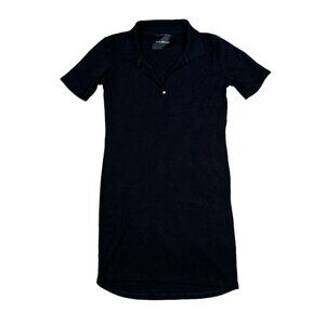 John Richmond Black Ribbed Mini Dress Size L